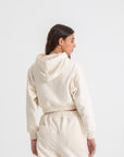 Ivory Cropped Hoodie