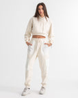 Ivory Cropped Hoodie