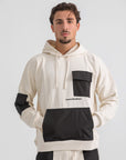 Ivory & Black Cargo Hoodie