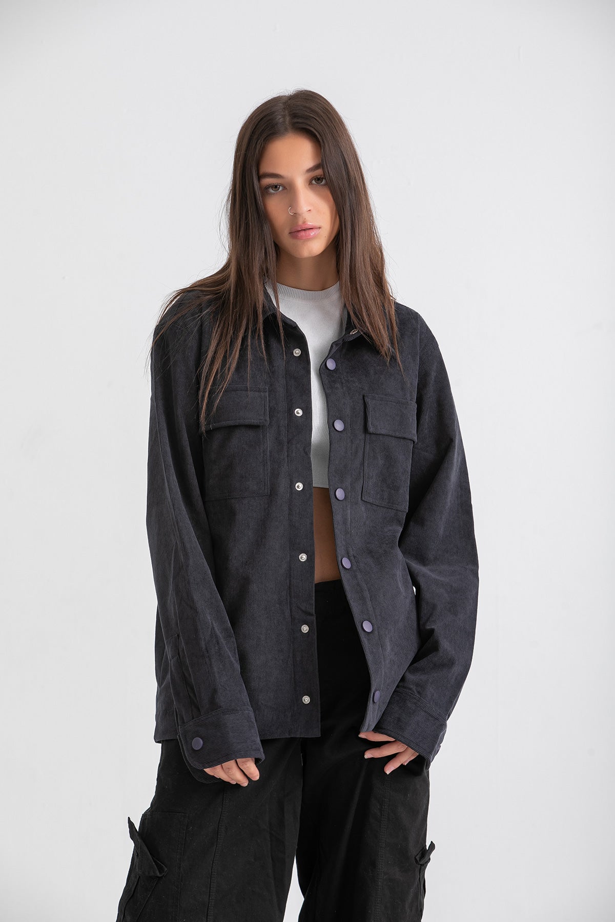 Unisex Navy Corduroy Jacket