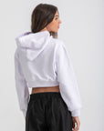 White Cropped Hoodie