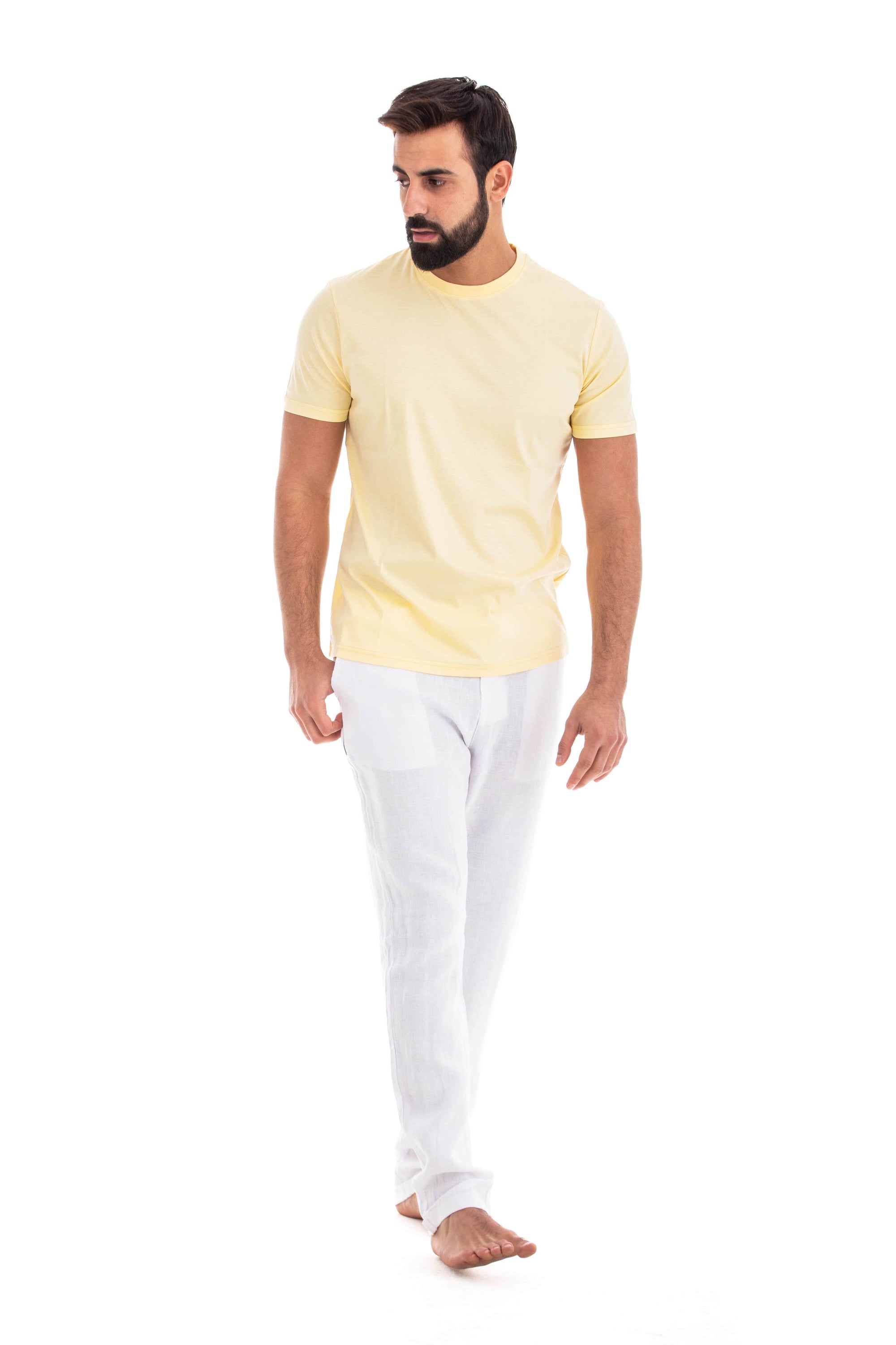 Men`s White Linen Pants