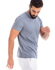 Cobalt Mercerised Cotton T-shirt