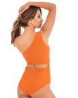 Rust Orange Cut Out One Piece