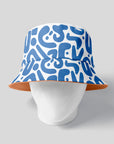 Kids Blue Doodles Reversible Bucket Hat