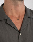 Midnight Grey Cuban Linen Shirt
