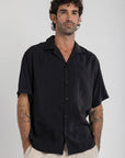 Black Tencel Cuban Shirt