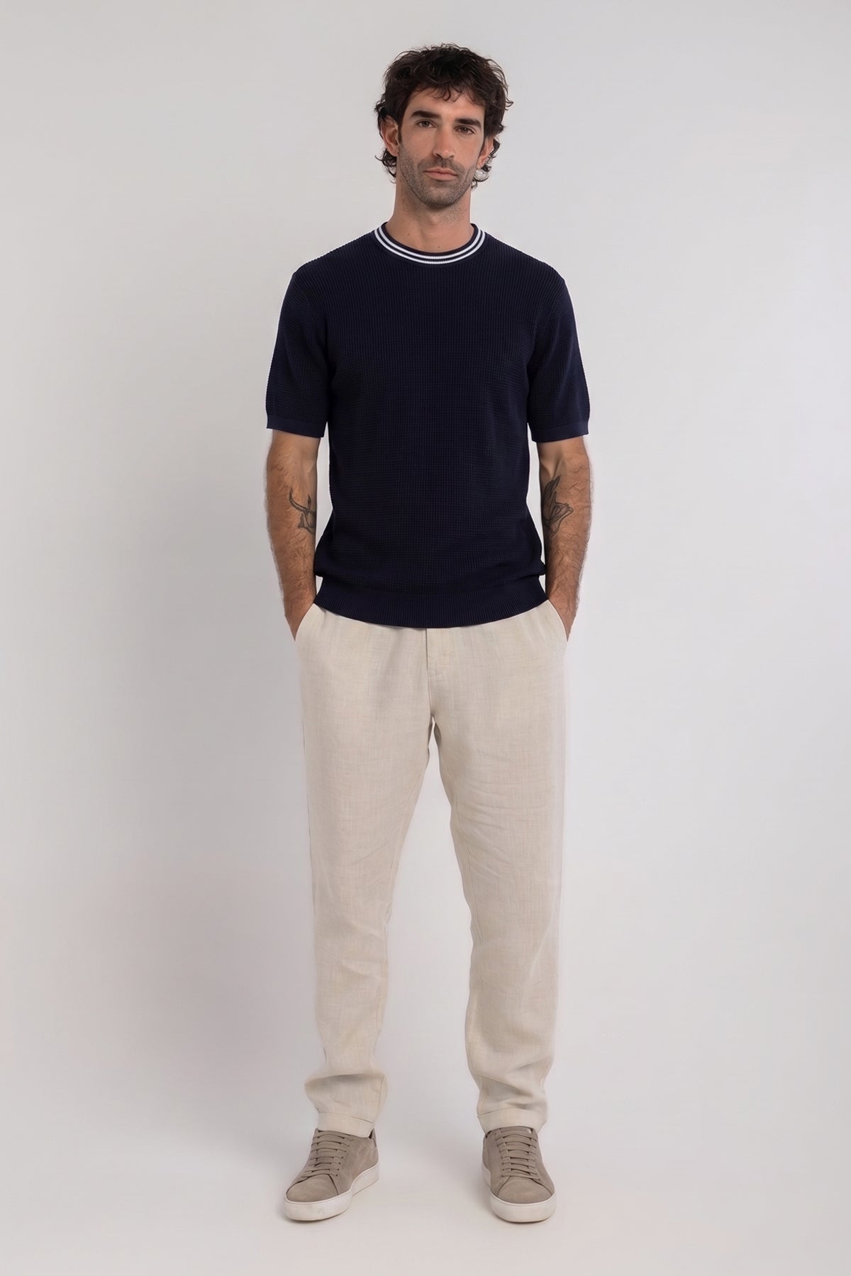 Navy Capri Knit T-Shirt