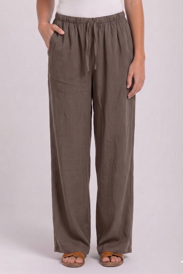 Women's Taupe Tencel Pants