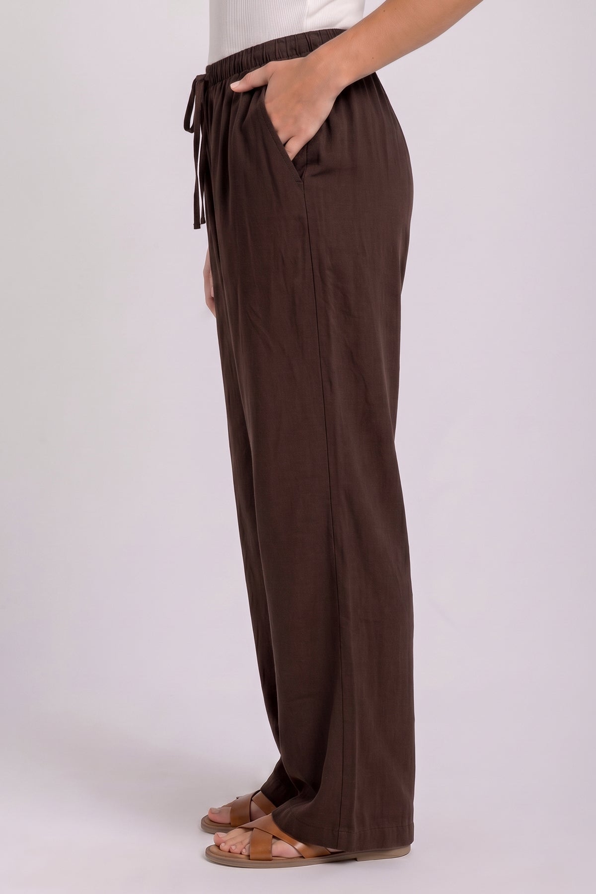 Women's Brown Tencel Pants