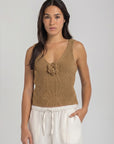 Sand Knit Flower Top