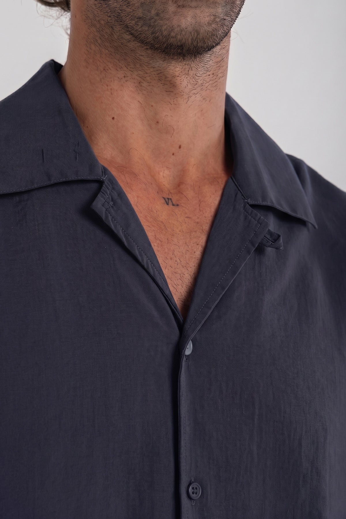 Navy Tencel Long Sleeve Shirt