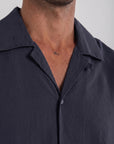 Navy Tencel Long Sleeve Shirt