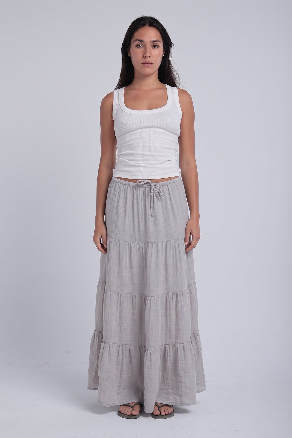Dove Grey Ruffle Skirt