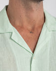 Peppermint Cuban Linen Shirt