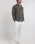 Midnight Grey Linen Shirt
