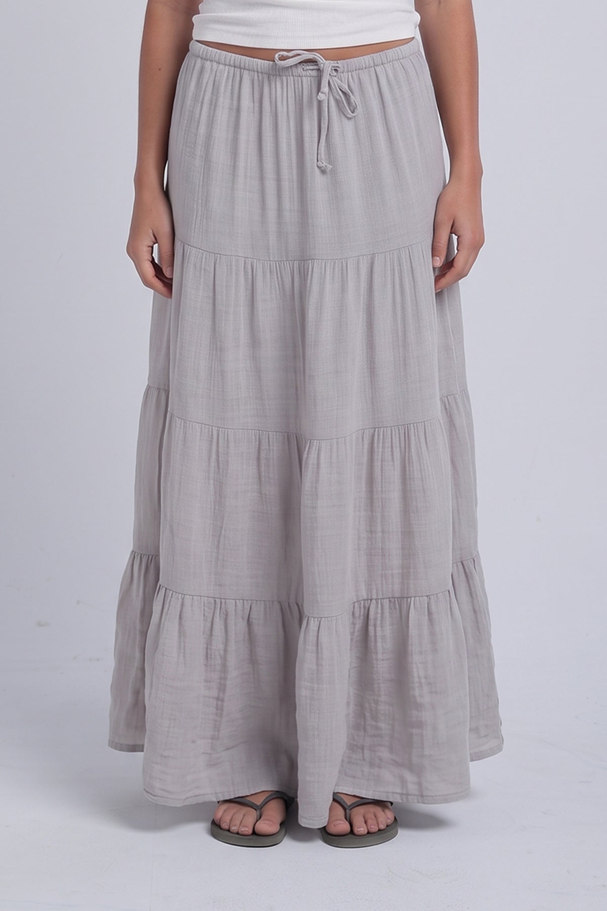 Dove Grey Ruffle Skirt