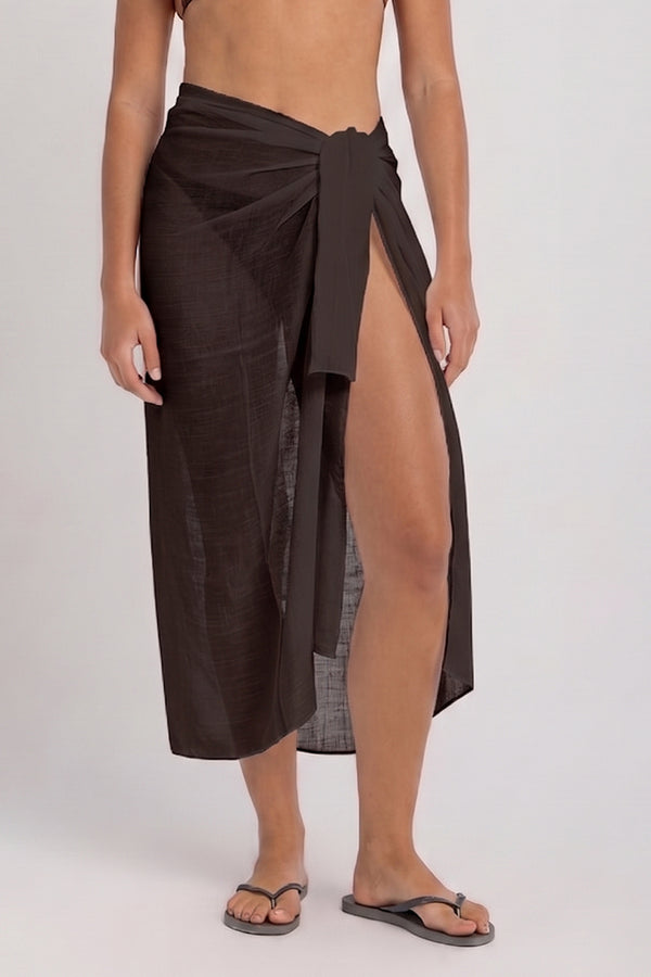 Mocha textured sarong wrap