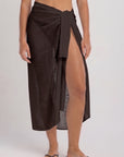 Mocha textured sarong wrap