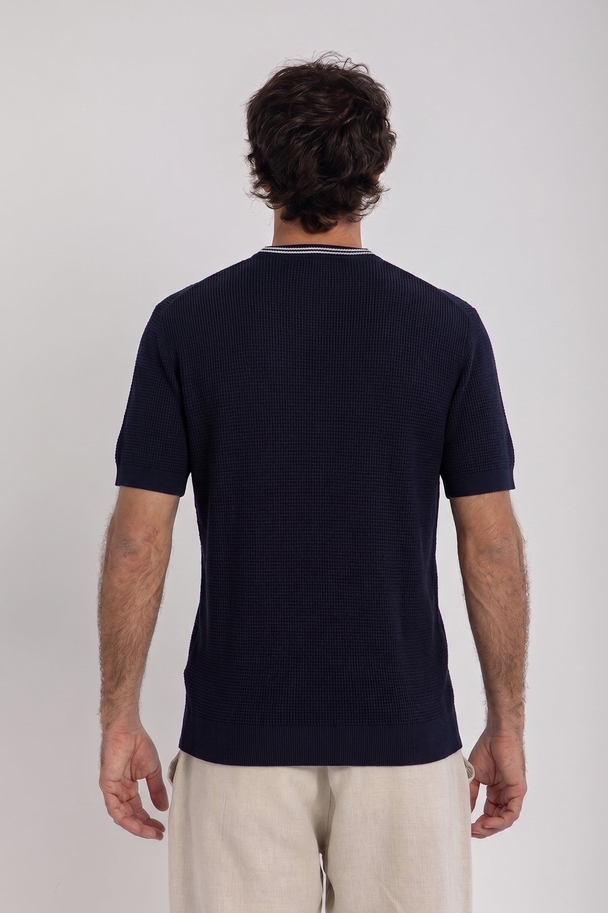 Navy Capri Knit T-Shirt