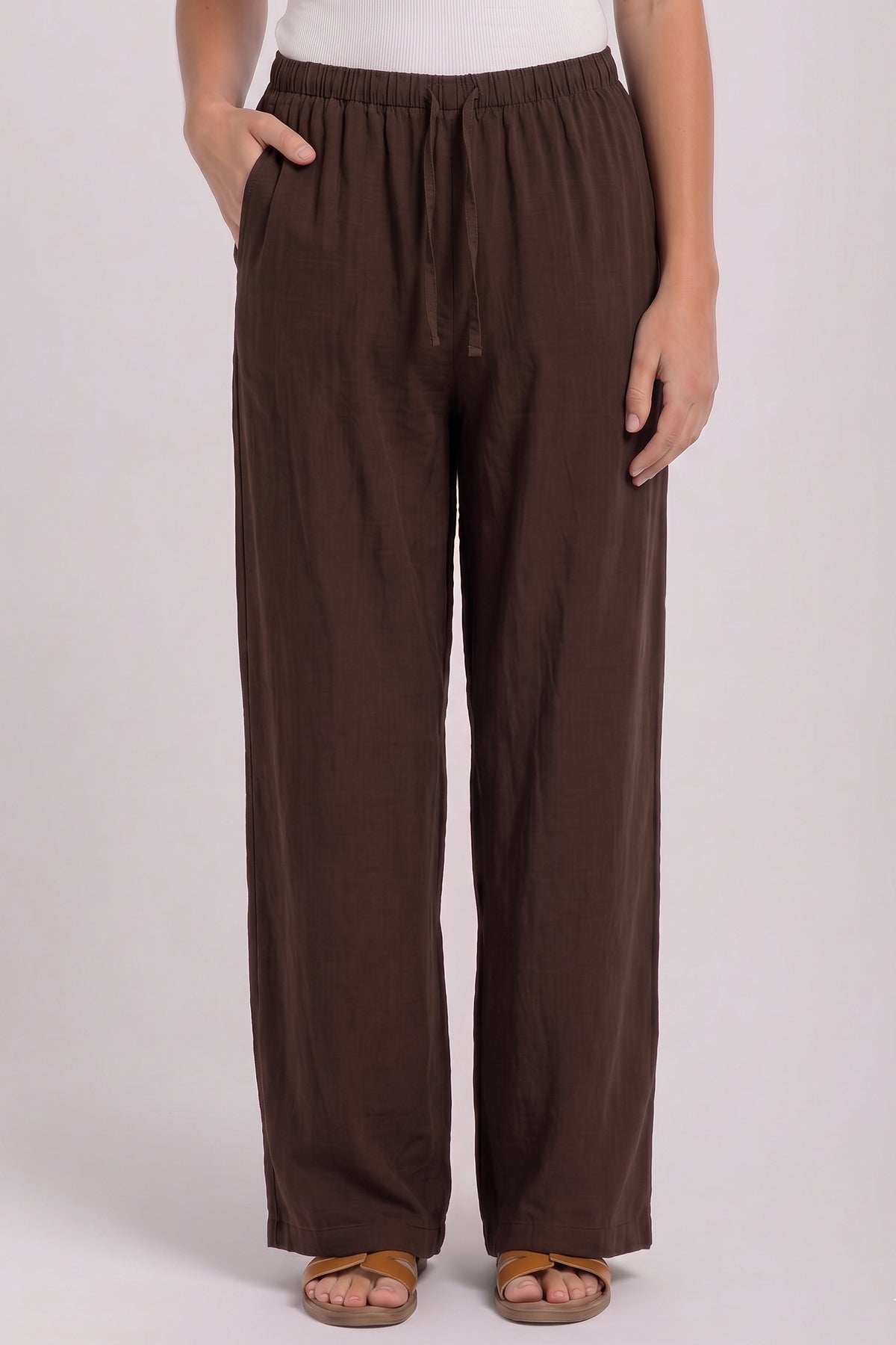 Women's Brown Tencel Pants