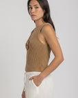 Sand Knit Flower Top