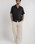 Black Tencel Cuban Shirt