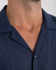 Navy Cuban Linen Shirt
