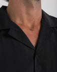 Black Tencel Cuban Shirt