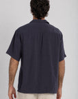 Navy Tencel Cuban Shirt