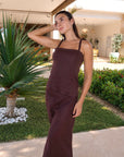 Women Brown linen skirt