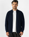 Navy Knitted Double Zip Sweater