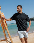 Black Pure Linen T-Shirt