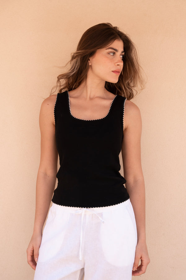 Women's Black Knit Tank Top
