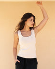 Women's Off-White Knit Tank Top