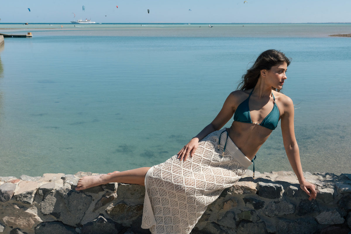 Women's Off-White Crochet Skirt