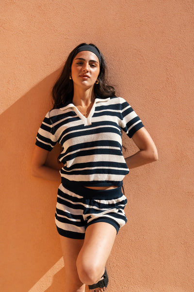 Women's Knit Stripe Polo