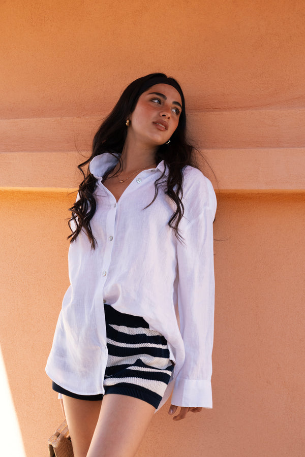 Women's White Linen Shirt