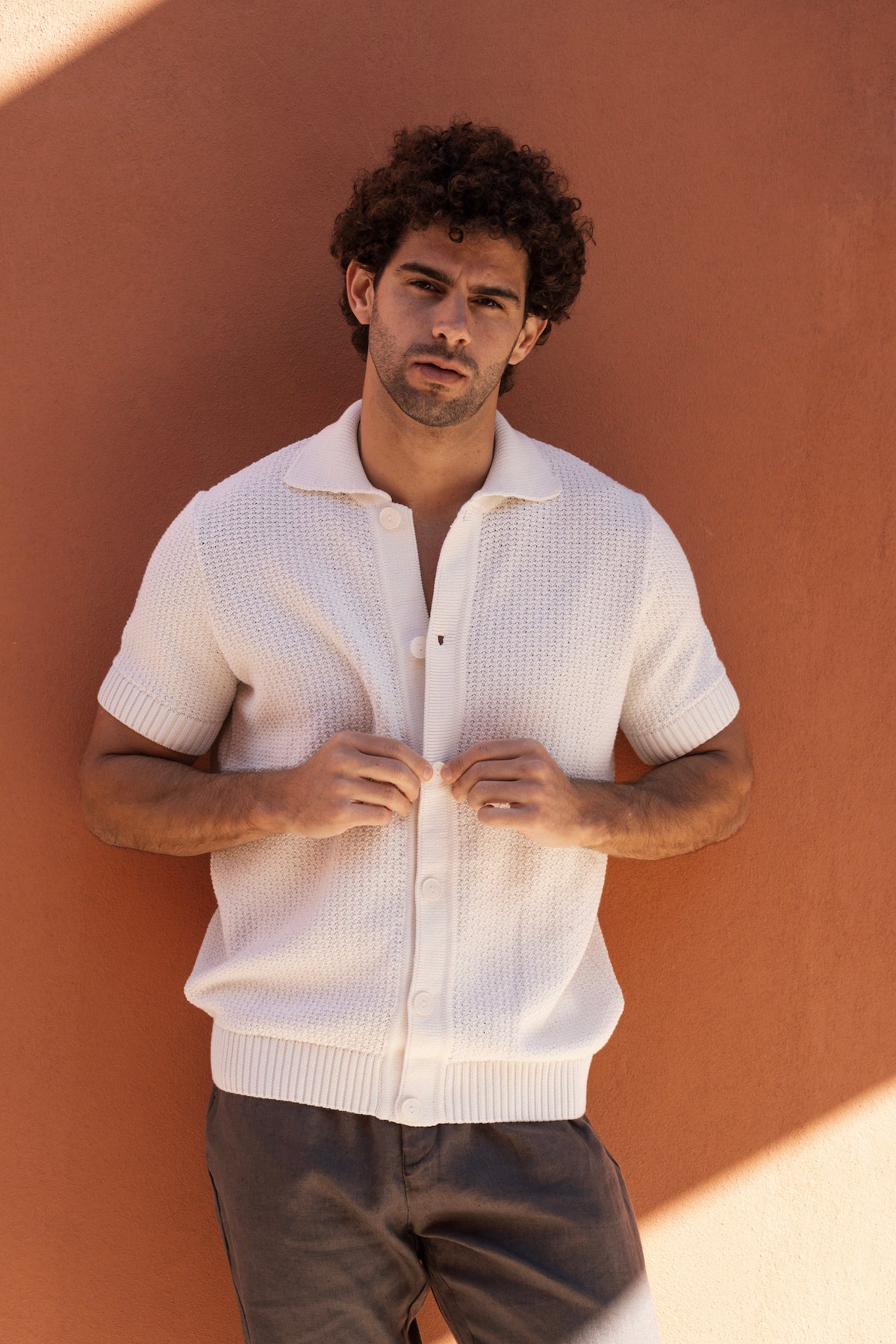 Off-White Crochet Button Up Shirt