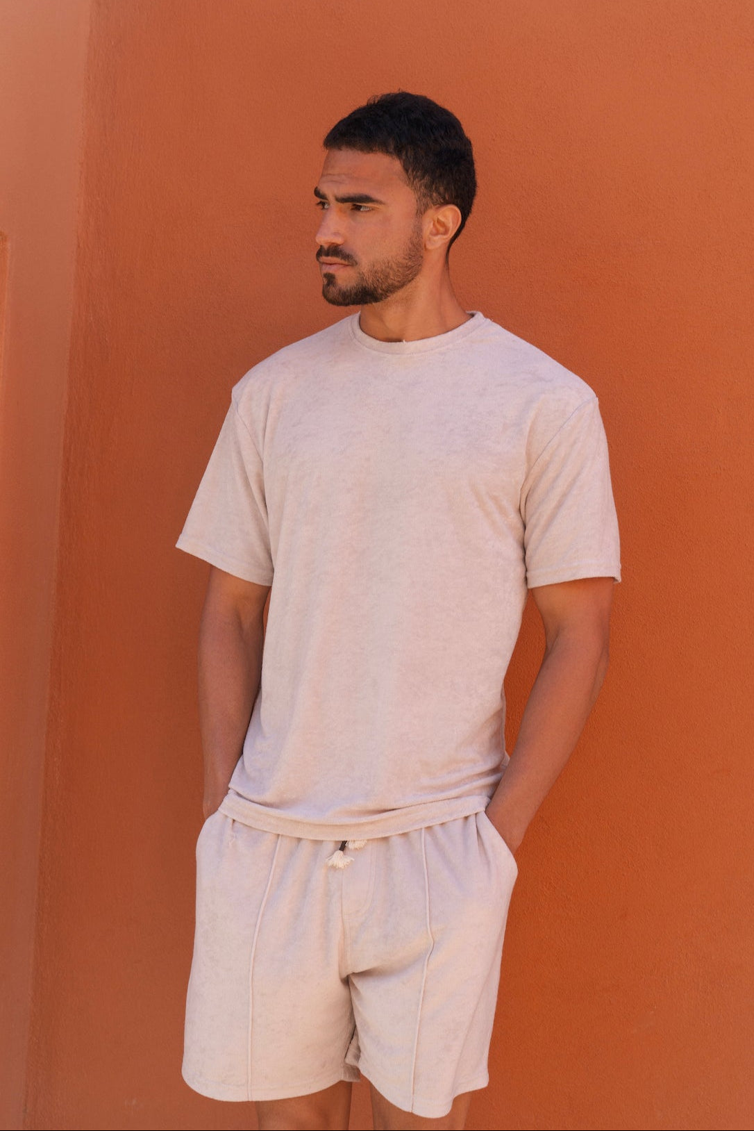 Taupe Terry Towel T-Shirt
