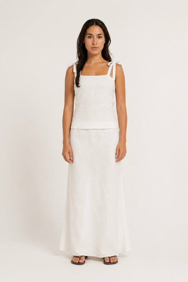 Women White linen top