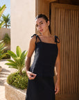 Women Black linen top