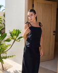 Women Black linen top