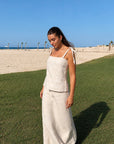 Women Beige linen top
