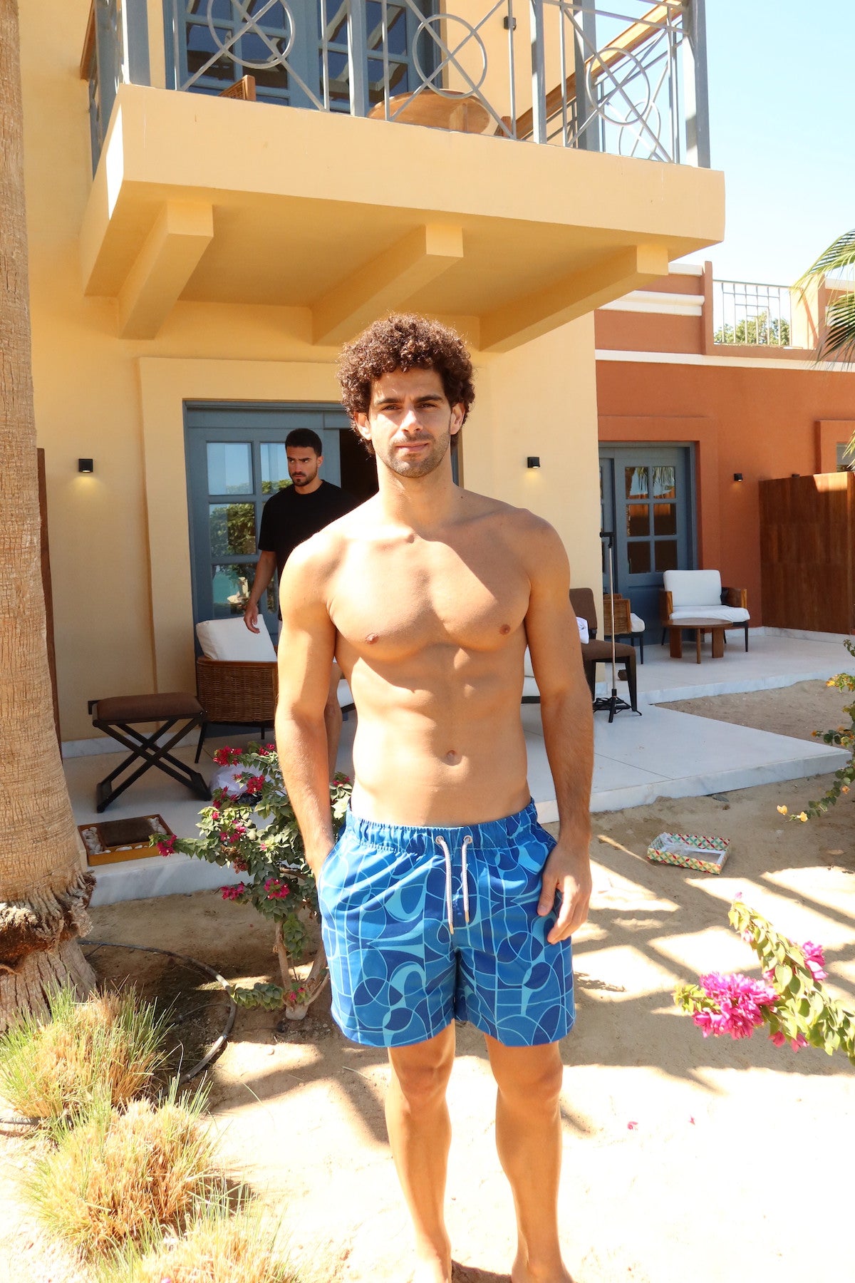 Abstract Blues Swim Shorts