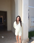 Women's Baby Yellow Linen Shorts