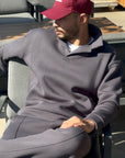 Charcoal High Neck Polo