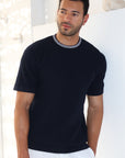 Navy Capri Knit T-Shirt