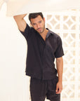 Black Tencel Relaxed Shorts