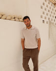 Khaki Cotton Slub Pants